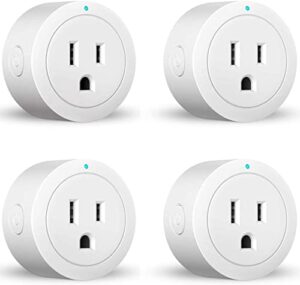 smart plug amysen – a certified & alexa, echo & google home – only wifi 2.4g (4- pack) (c led green)