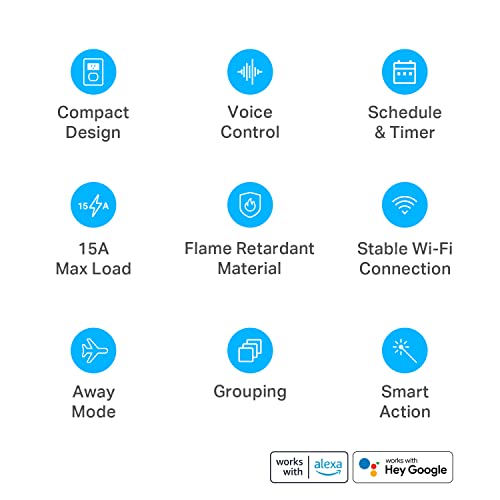 Kasa Smart Plug Ultra Mini 15A, Smart Home Wi-Fi Outlet Works with Alexa, Google Home & IFTTT, No Hub Required, UL Certified, 2.4G WiFi Only, 1-Pack(EP10), White