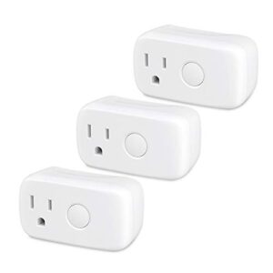 broadlink smart plug, mini wi-fi timer outlet socket works with alexa/google home/ifttt, no hub required, remote control anywhere (3-pack)