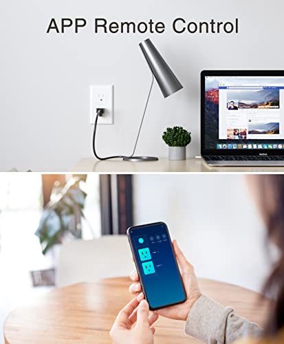 GHome Smart in-Wall Outlet, Home Wi-Fi Outlet Works with Alexa Google Assistant, Energy Monitor, APP Control, FCC Certified, Surge Protection Tamper-Resistant Wall Receptacle, 2.4GHz Wi-Fi Only, 15A