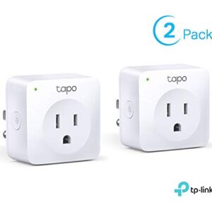 TP-Link Tapo Smart Plug Mini, Smart Home Wifi Outlet Works with Alexa Echo & Google Home, No Hub Required, New Tapo APP Needed (P100 2-pack)