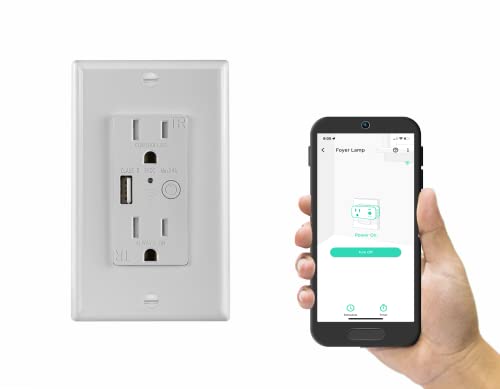 Smart Wall Plug, YoLink 1/4 Mile World's Longest Range Smart in-Wall Outlet 15A Compatible with Alexa Google Assistant IFTTT, App Remote Timer Schedules Scene Automation Control, YoLink Hub Required