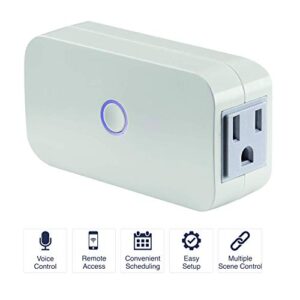 NSI Industries TORK WFIP2 Smart Dual Plug - Indoor Standard Wi-Fi 3-Prong 2 Outlets Plug - Compatible with Alexa and Google Assistant - Remote Access with Smartphone/Tablet App - No Hub Required