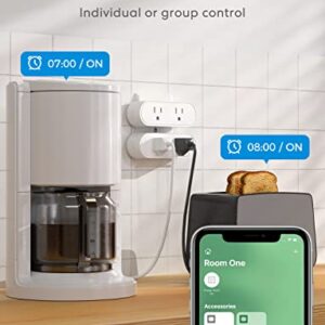 Smart Plug, Meross WiFi Dual Smart Outlet Supports Apple HomeKit, Siri, Alexa, Google Assistant & SmartThings, Voice & Remote Control, 10A, Timer, No Hub Required, 2.4GHz WiFi Only, 1 Pack