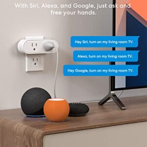 Smart Plug, Meross WiFi Dual Smart Outlet Supports Apple HomeKit, Siri, Alexa, Google Assistant & SmartThings, Voice & Remote Control, 10A, Timer, No Hub Required, 2.4GHz WiFi Only, 1 Pack