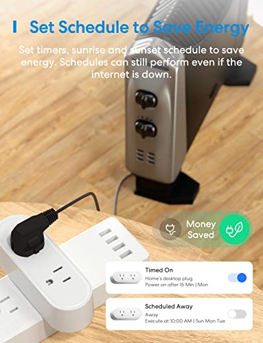 Smart Plug, Meross WiFi Dual Smart Outlet Supports Apple HomeKit, Siri, Alexa, Google Assistant & SmartThings, Voice & Remote Control, 10A, Timer, No Hub Required, 2.4GHz WiFi Only, 1 Pack