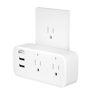 jintu smart plug,smart outlet home wifi dual two usb plug compatible with alexa, google, ifttt for smartphone, voice control, remote control,no hub required,overload protection