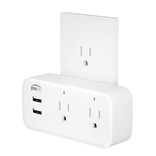 JINTU Smart Plug,Smart Outlet Home Wifi Dual Two USB Plug Compatible with Alexa, Google, IFTTT for Smartphone, Voice Control, Remote Control,No Hub Required,Overload Protection