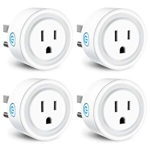 smart plug 4pack, wifi plugs compatible with alexa & google assistant, smart outlet with timer schedule, wifi socket for home, no hub required, fcc certified, 2.4g wifi only