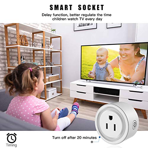 Smart Plug 4Pack, WiFi Plugs Compatible with Alexa & Google Assistant, Smart Outlet with Timer Schedule, WiFi Socket for Home, No Hub Required, FCC Certified, 2.4G WiFi Only