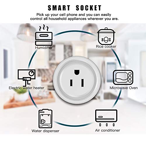 Smart Plug 4Pack, WiFi Plugs Compatible with Alexa & Google Assistant, Smart Outlet with Timer Schedule, WiFi Socket for Home, No Hub Required, FCC Certified, 2.4G WiFi Only