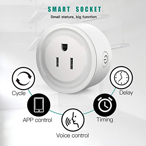 Smart Plug 4Pack, WiFi Plugs Compatible with Alexa & Google Assistant, Smart Outlet with Timer Schedule, WiFi Socket for Home, No Hub Required, FCC Certified, 2.4G WiFi Only