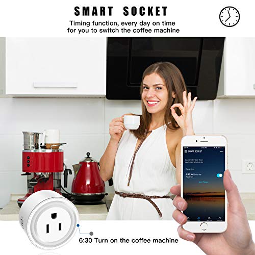 Smart Plug 4Pack, WiFi Plugs Compatible with Alexa & Google Assistant, Smart Outlet with Timer Schedule, WiFi Socket for Home, No Hub Required, FCC Certified, 2.4G WiFi Only