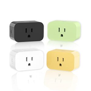 cibou smart plug mini 15a 4pack, work with amazon alexa,google home assistant nest,compatible wireless&bluetooth,voice and android&ios app control to outlets,wifi switch,remote socket,timer device,fcc