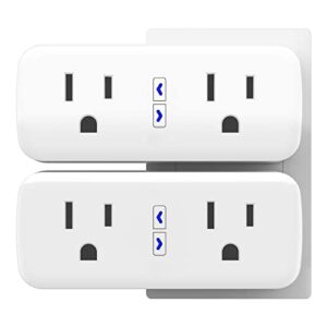 beantech smart plug, 2-in-1 compact design 2.4 ghz wi-fi smart plug, alexa smart plug compatible with alexa and google assistant, etl certified 120v 10a smart outlet with timer, 2 pack
