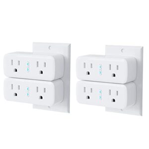 dual smart plug extender, ghome 2.4g wi-fi outlet with individual control works with alexa, echo, google home, no hub required, etl certified (4 pack)