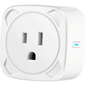 smart plug wifi outlet tuya app compatible with alexa and google home wireless remote control 2.4ghz wi-fi timer socket features energy monitoring (power monitoring) 16 amp, white (us001)