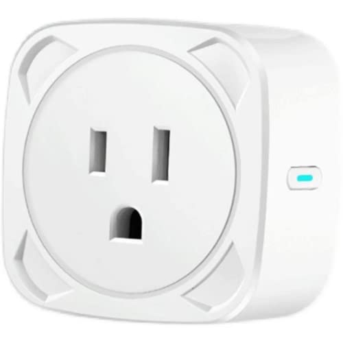 Smart Plug WiFi Outlet Tuya APP Compatible with Alexa and Google Home Wireless Remote Control 2.4GHz Wi-Fi Timer Socket Features Energy Monitoring (Power Monitoring) 16 Amp, White (US001)