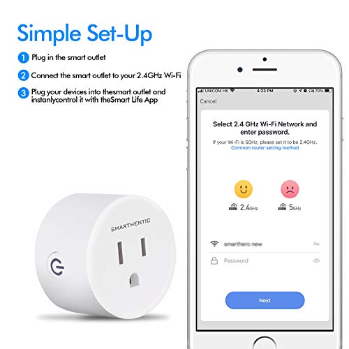 Smart Plugs, WIFI Outlet Timer Socket Sets, Remote Control Gadgets, Alexa, Google Home Voice Control, 2.4GHZ Network Outlet Extender, ETL Certified, Cool Stuff for Your Room, Pack of (6)