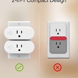 GHome Smart HomeKit Smart Plug, 15A Mini Plug Works with HomeKit and Homepod, Wi-Fi Outlet Socket Remote Control with Schedule Timer Function, Only for 2.4GHz Network, No Hub Required (2 Pack), White