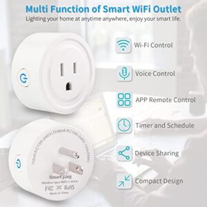 Alexa Smart Plug,2.4G Wi-Fi Outlet Socket Work with Alexa and Google Home,Mini Smart Plug Voice Remote Control Timer Device Sharing (2 Pack)
