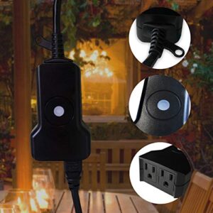 Outdoor Smart Plug 2 Sockets WiFi Compatible with Alexa & Google Home Devices ~ Wireless Remote Control Timer & On/Off with App (WiFi 2 Outlet)