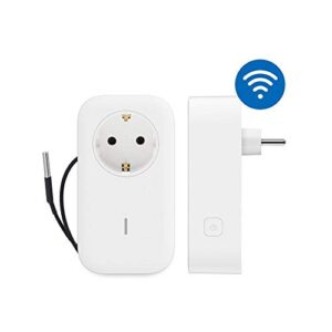 ubibot smart plug wifi remote control outlet alexa & ifttt, energy monitoring and timer function, no hub required, delayed switch supports external temperature probe (sp1 wifi & sim)