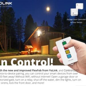 Smart Garage Door Kit with YoLink Hub - App Remotely Control Existing Garage Door Opener, YoLink 1/4 Mile World's Longest Range Garage Door Controller and Wireless Sensor Compatible with Alexa IFTTT