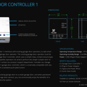 Smart Garage Door Kit with YoLink Hub - App Remotely Control Existing Garage Door Opener, YoLink 1/4 Mile World's Longest Range Garage Door Controller and Wireless Sensor Compatible with Alexa IFTTT