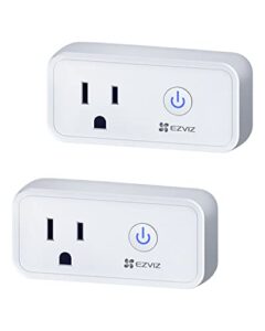ezviz smart plug, smart home wifi outlet compatible with alexa, echo, google home, remote control | t30-b(white, 2 packs)