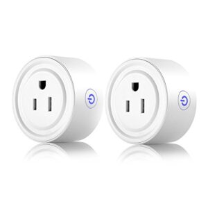 smart plug 2 pack wi-fi enabled mini smart socket compatible with amazon alexa google home, remote control outlet with timing function