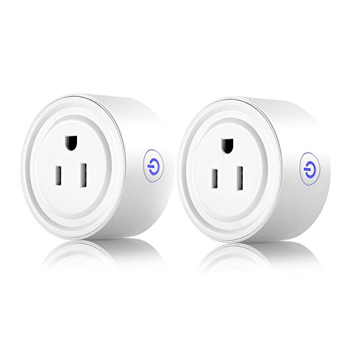 Smart Plug 2 Pack Wi-Fi Enabled Mini Smart Socket Compatible with Amazon Alexa Google Home, Remote Control Outlet with Timing Function