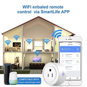 Smart Plug 2 Pack Wi-Fi Enabled Mini Smart Socket Compatible with Amazon Alexa Google Home, Remote Control Outlet with Timing Function