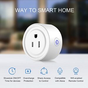 Smart Plug 2 Pack Wi-Fi Enabled Mini Smart Socket Compatible with Amazon Alexa Google Home, Remote Control Outlet with Timing Function