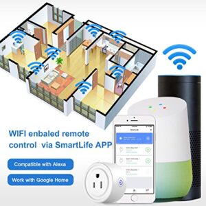 Smart Plug 2 Pack Wi-Fi Enabled Mini Smart Socket Compatible with Amazon Alexa Google Home, Remote Control Outlet with Timing Function