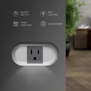 UCOMEN Smart Plug WiFi Outlet Mini Wall Charger Work with Alexa, Echo and Google Home &IFTTT, Night Light， Remote Control, Timer Function，4 Pack