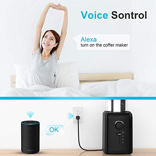 Smart plug Amysen : Smart Wifi Outlet, Compatible with Alexa and Google Home, ETL Certified, Only Supports 2.4GHz Network, No Hub Required, Control Your Devices from Anywhere