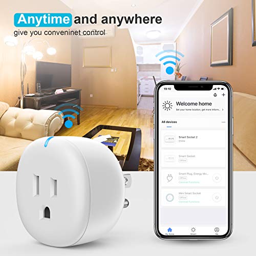 Smart plug Amysen : Smart Wifi Outlet, Compatible with Alexa and Google Home, ETL Certified, Only Supports 2.4GHz Network, No Hub Required, Control Your Devices from Anywhere