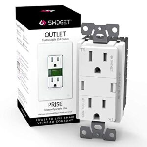 swidget customizable outlet – add a wi-fi or z-wave insert to make it a smart outlet, smart plug, wi-fi plug, z-wave plug. compatible with alexa, google assistant, ifttt. 15amp, tamper resistant, etl