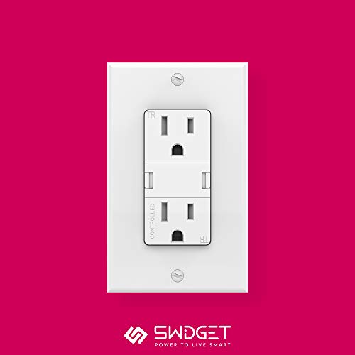 Swidget Customizable Outlet - Add a Wi-Fi or Z-Wave Insert to make it a smart outlet, smart plug, Wi-Fi Plug, Z-Wave Plug. Compatible with Alexa, Google Assistant, IFTTT. 15Amp, Tamper Resistant, ETL