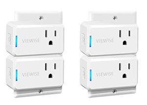 viewise smart plug mini, wi-fi switch outlet socket, no hub required, works with alexa, control your devices from anywhere, mini size, amazon echo voice control (1 pack)