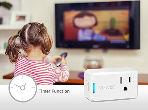 VIEWISE Smart Plug Mini, Wi-Fi Switch Outlet Socket, No Hub Required, Works with Alexa, Control Your Devices from Anywhere, Mini Size, Amazon Echo Voice Control (1 Pack)