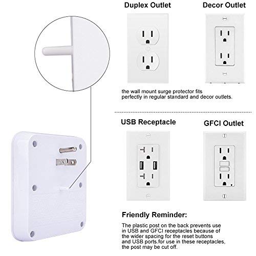 KMC Smart Tap 2-Pack, 4-Outlet Smart Plug WiFi Outlet Wall Tap, Energy Monitoring, Works with Alexa and Google Home, Remote Control Your Devices from Anywhere, No Hub Required, ETL Certified, White