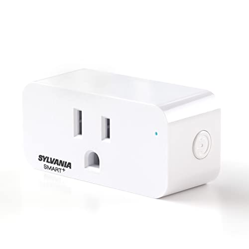 SYLVANIA Wifi Smart Plug, Voice Control, Compatible with Alexa and Google Home, Timer, On/Off, White - 4 Pack (75703)