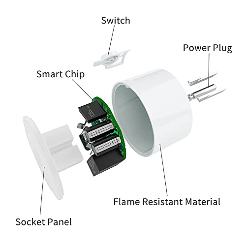 WiFi Smart Plug with Socket tuya Smart Life app Remote Control Outlet Compatible with Alexa and Google Home dimmable RGB LED Night Light