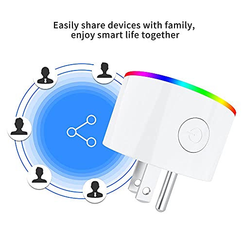 WiFi Smart Plug with Socket tuya Smart Life app Remote Control Outlet Compatible with Alexa and Google Home dimmable RGB LED Night Light