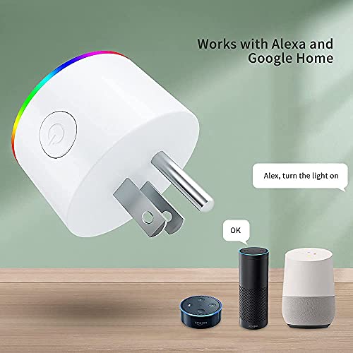 WiFi Smart Plug with Socket tuya Smart Life app Remote Control Outlet Compatible with Alexa and Google Home dimmable RGB LED Night Light