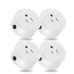 martin jerry mini smart plug compatible with alexa and google home, smart home devices, no hub required, easy installation and app control as smart switch timing (round) (4pack)