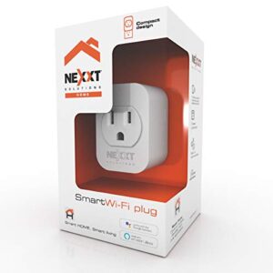 nexxt solutions smart plug – indoor wifi plug compatible with alexa and google home – remote control smart outlet plug for home appliances – no hub required – voice command and timer function