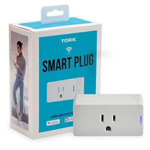 nsi industries tork wfip1 smart plug – indoor standard wi-fi 3-prong single outlet plug – compatible with alexa and google assistant – remote access with smartphone/tablet app – no hub required
